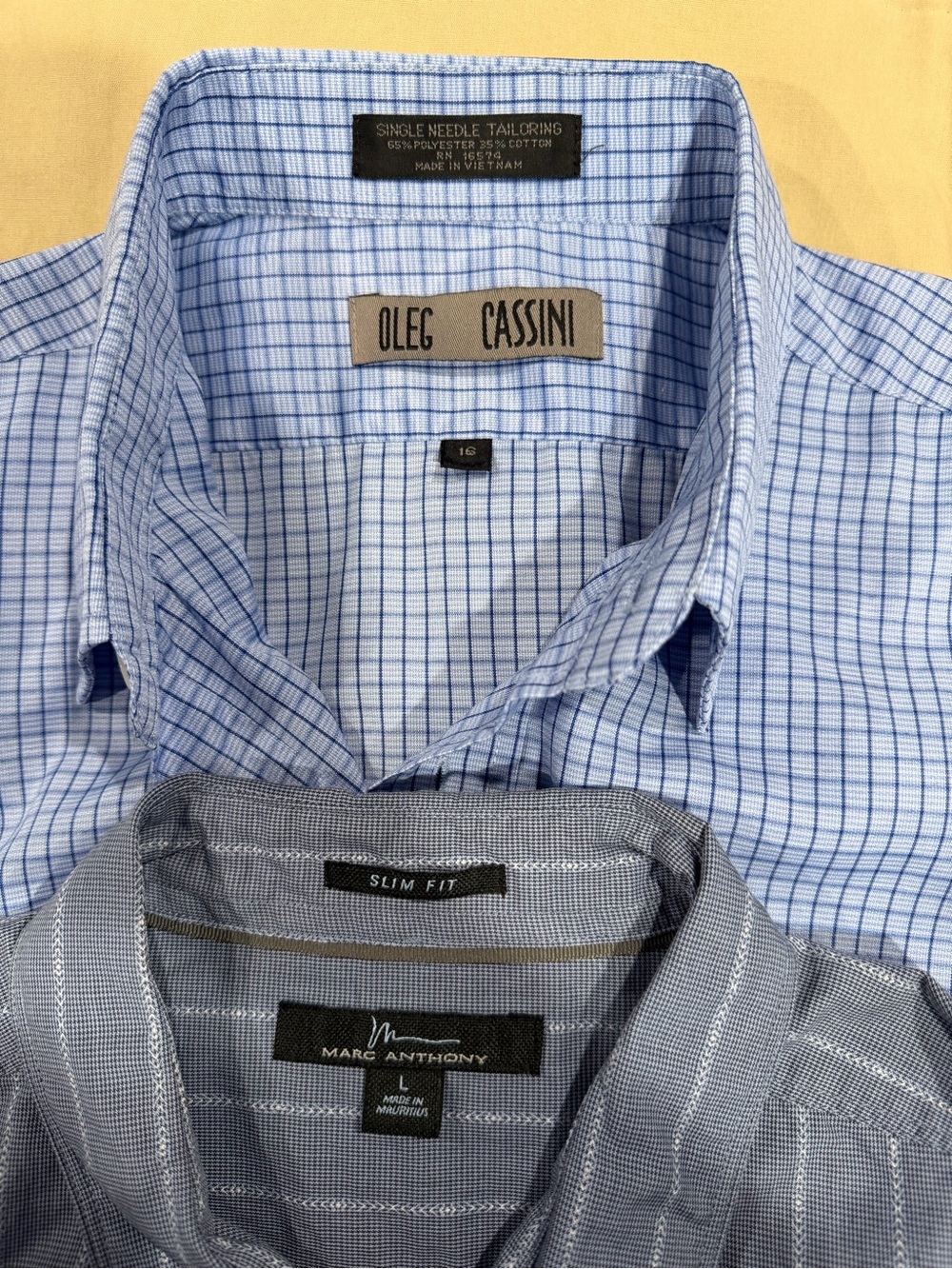 Oleg Cassini Light Blue Windowpane Button-Down Shirt